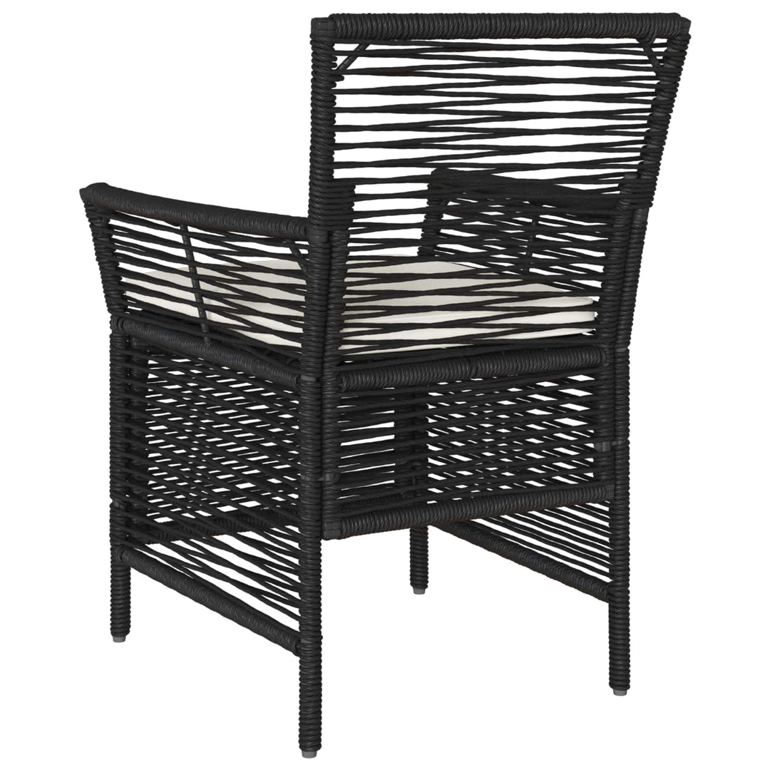 Udestol 4 stk. Sort og Cream polyrattan