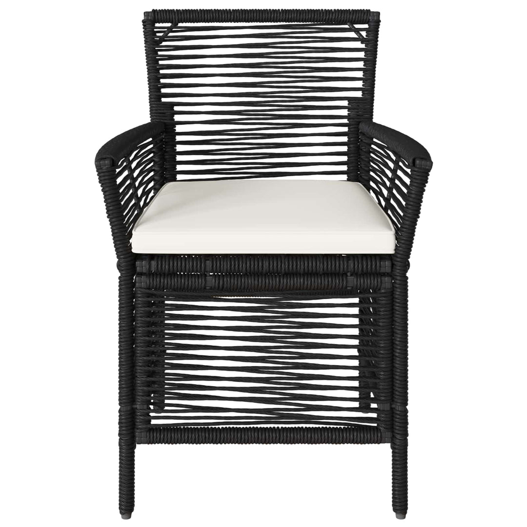 Udestol 4 stk. Sort og Cream polyrattan