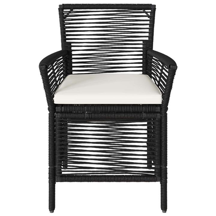 Udestol 4 stk. Sort og Cream polyrattan