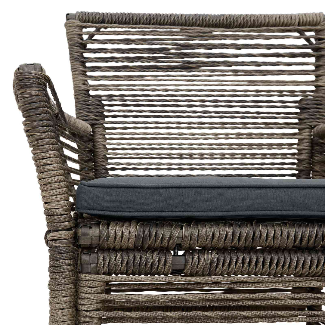Udestol 4 stk. Grå og Mørkegrå polyrattan