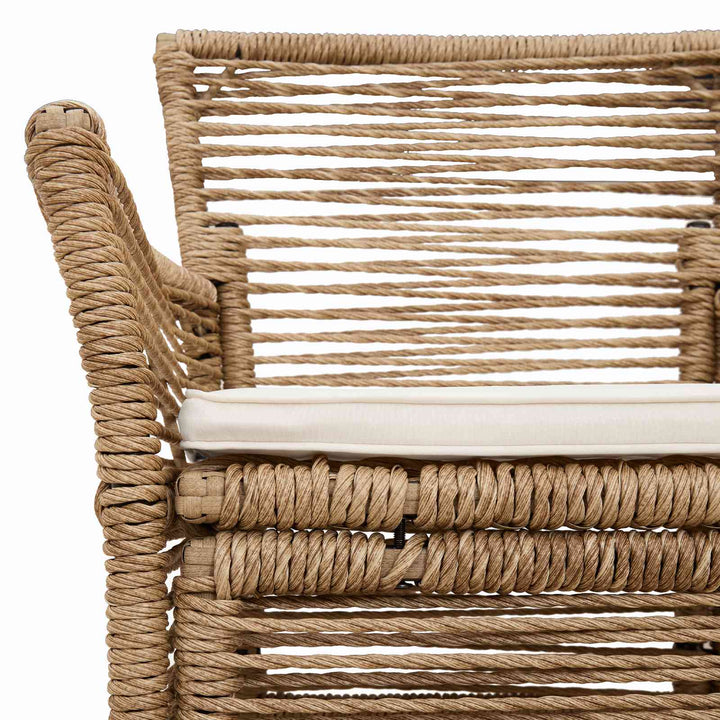 Udestol 4 stk. Beige og creme polyrattan