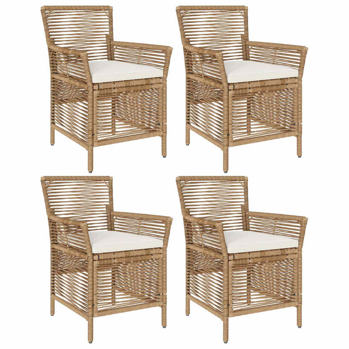 Udestol 4 stk. Beige og creme polyrattan