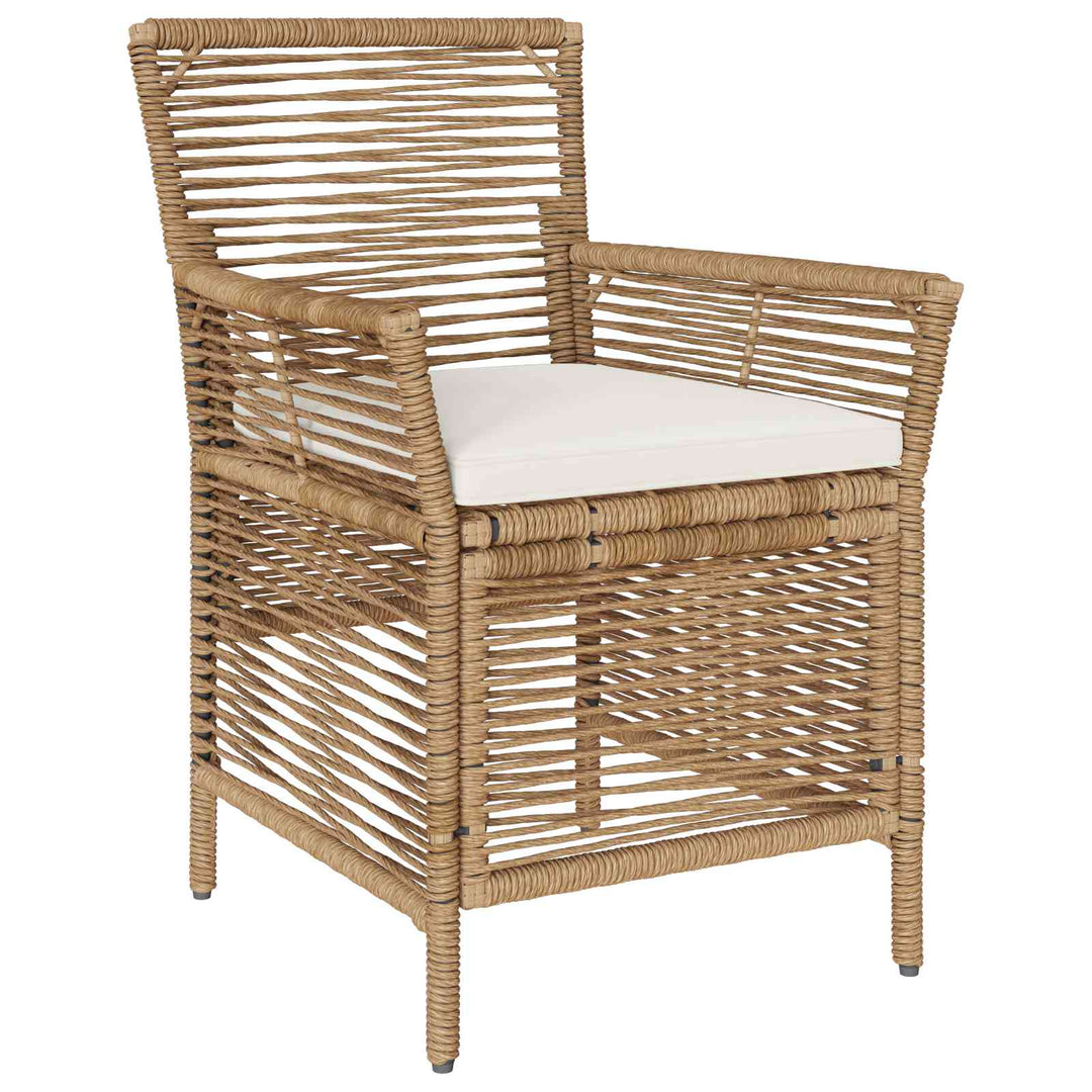 Udestol 4 stk. Beige og creme polyrattan