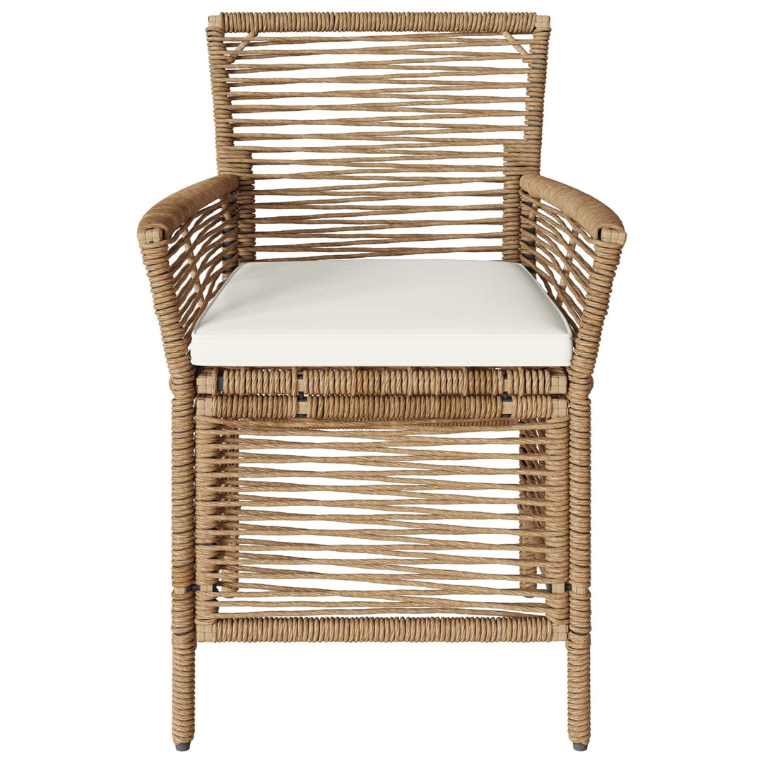 Udestol 4 stk. Beige og creme polyrattan