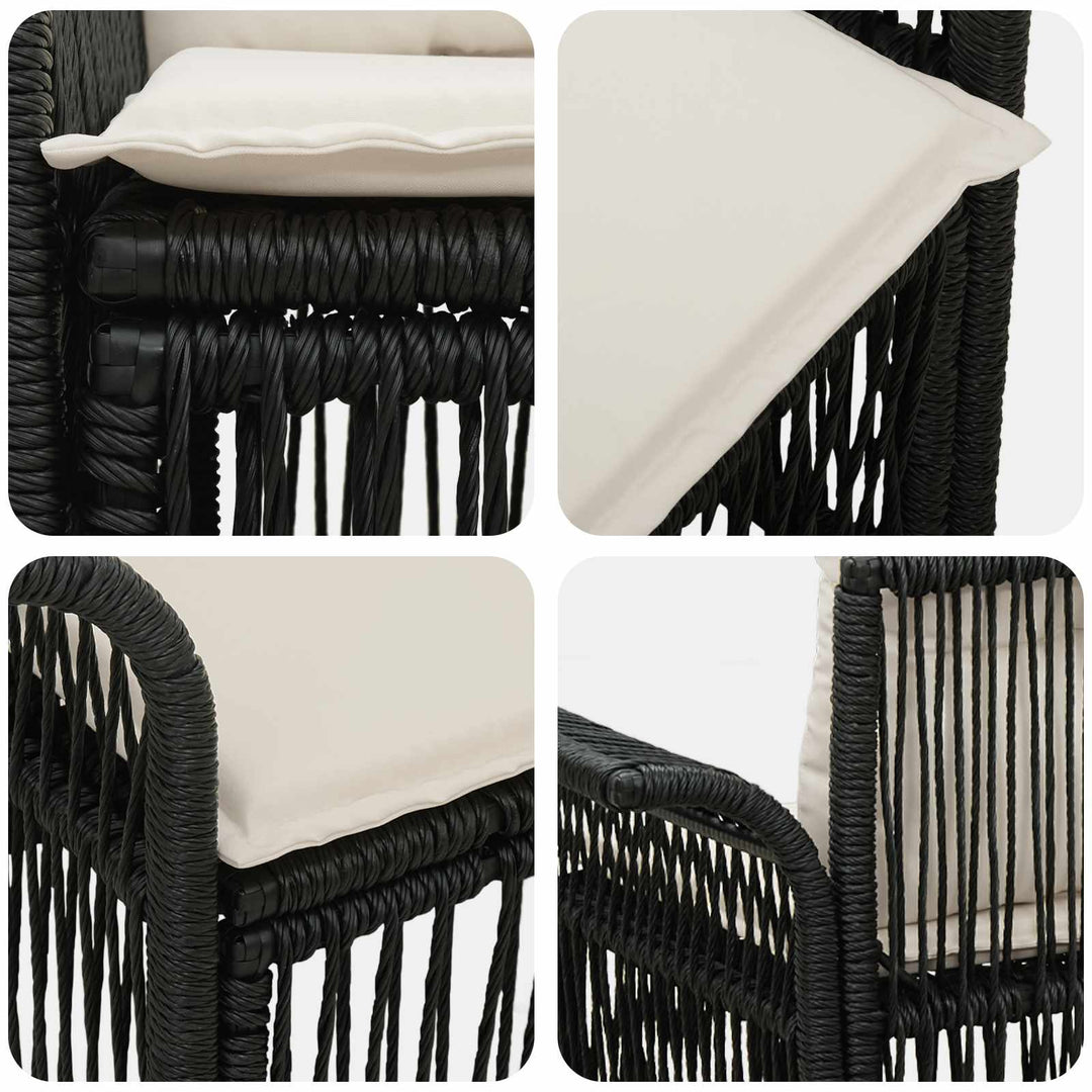 Havemøbelsofa 2-Antal sæder Sort polyrattan