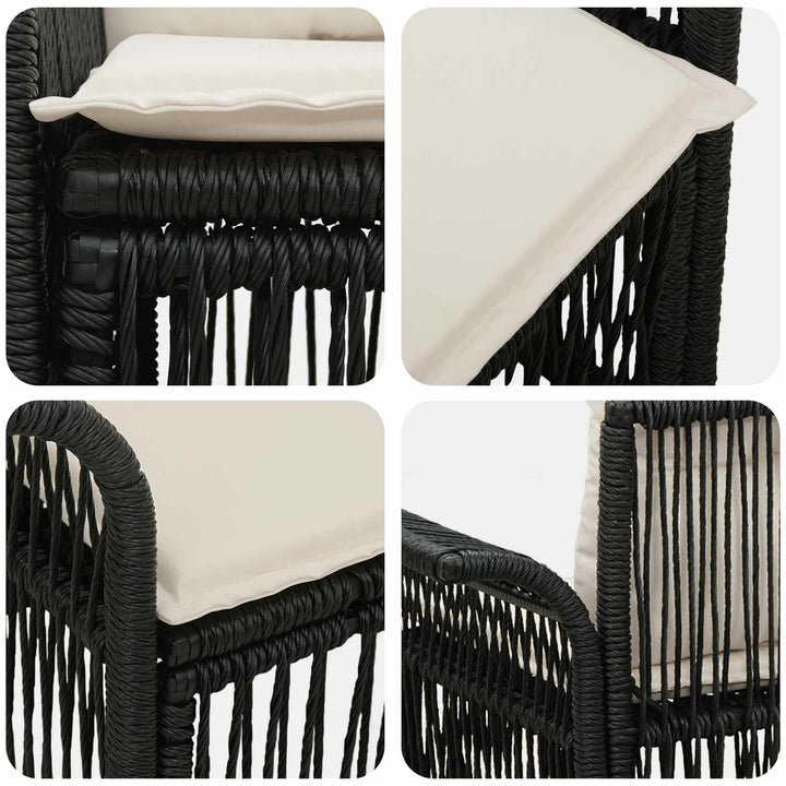 Havemøbelsofa 2-Antal sæder Sort polyrattan