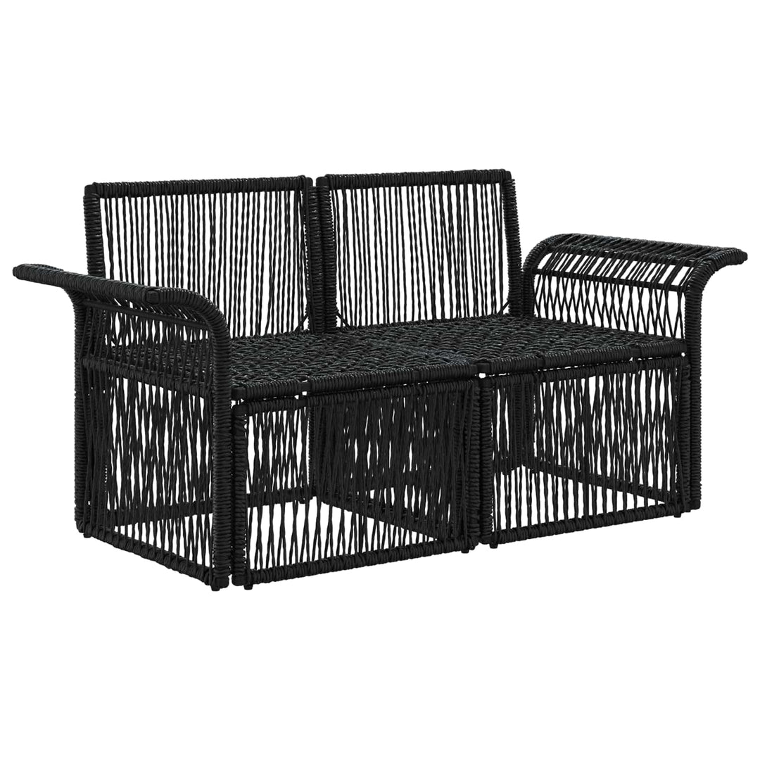 Havemøbelsofa 2-Antal sæder Sort polyrattan