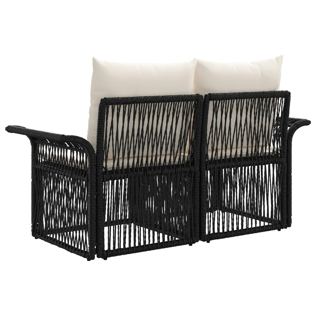 Havemøbelsofa 2-Antal sæder Sort polyrattan