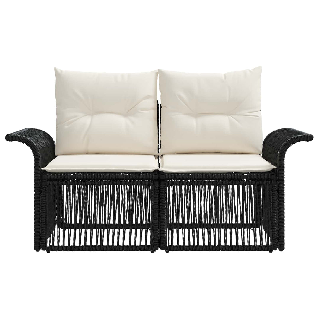 Havemøbelsofa 2-Antal sæder Sort polyrattan