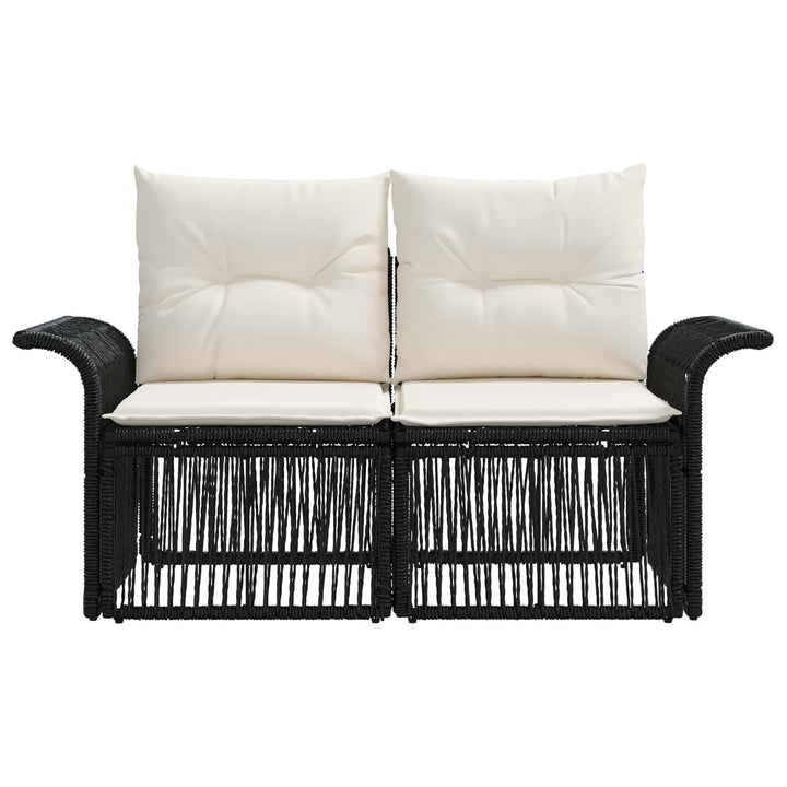 Havemøbelsofa 2-Antal sæder Sort polyrattan