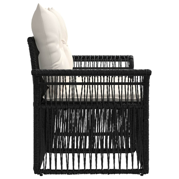 Havemøbelsofa 2-Antal sæder Sort polyrattan