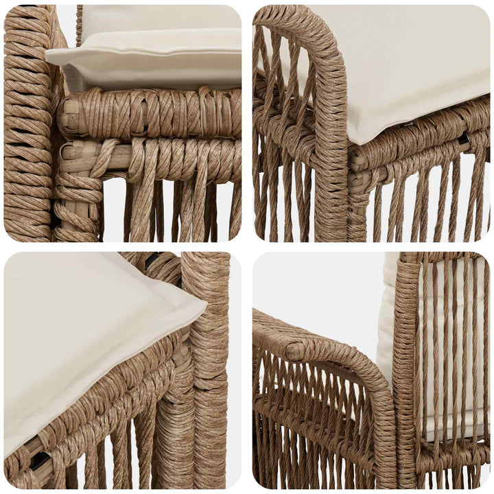 Havemøbelsofa 2-Antal sæder Beige polyrattan