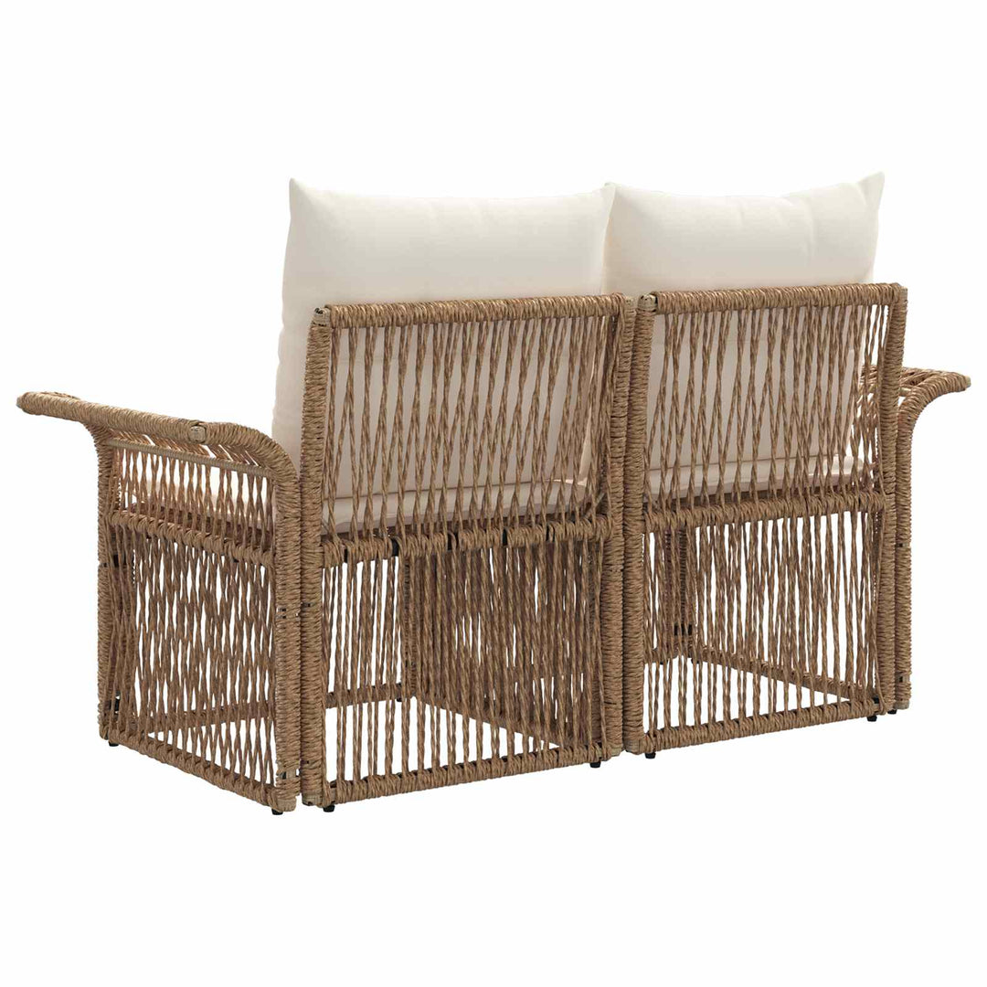 Havemøbelsofa 2-Antal sæder Beige polyrattan