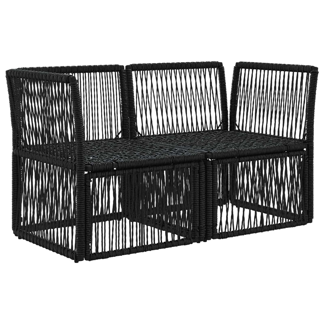 Havemøbelsofa 2-Antal sæder Sort polyrattan