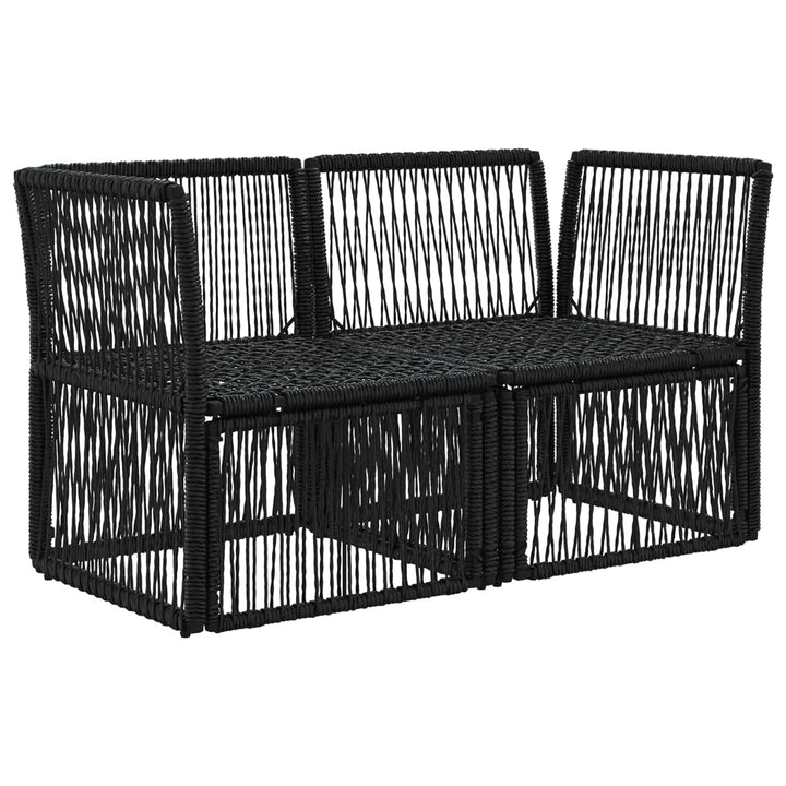 Havemøbelsofa 2-Antal sæder Sort polyrattan