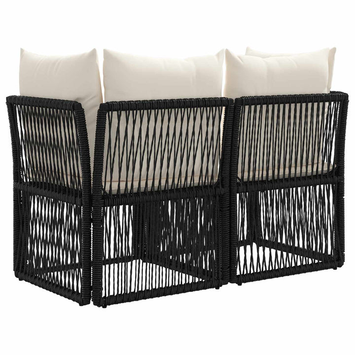 Havemøbelsofa 2-Antal sæder Sort polyrattan
