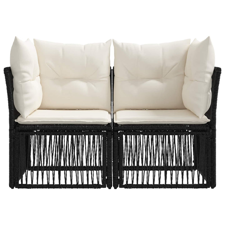 Havemøbelsofa 2-Antal sæder Sort polyrattan
