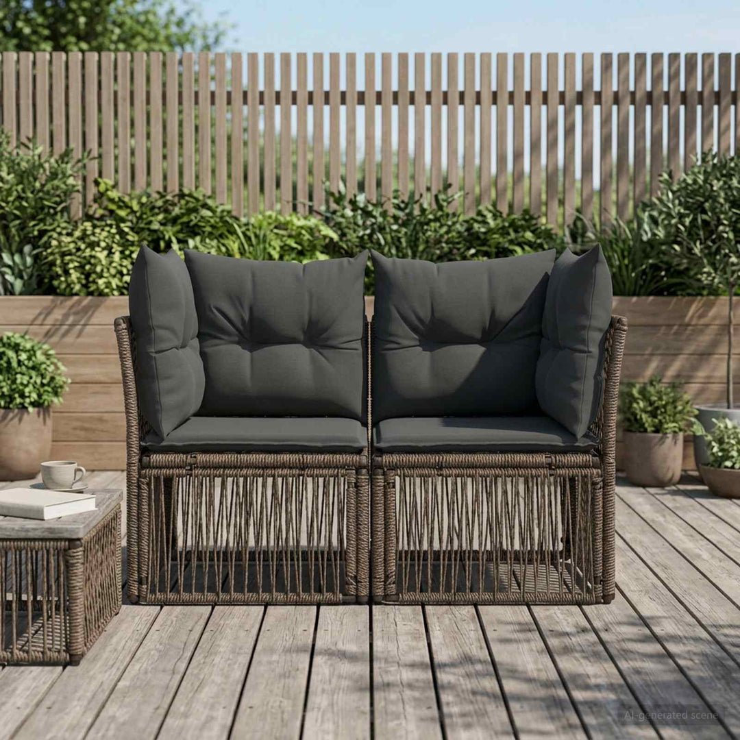 Havemøbelsofa 2-Antal sæder Grå polyrattan
