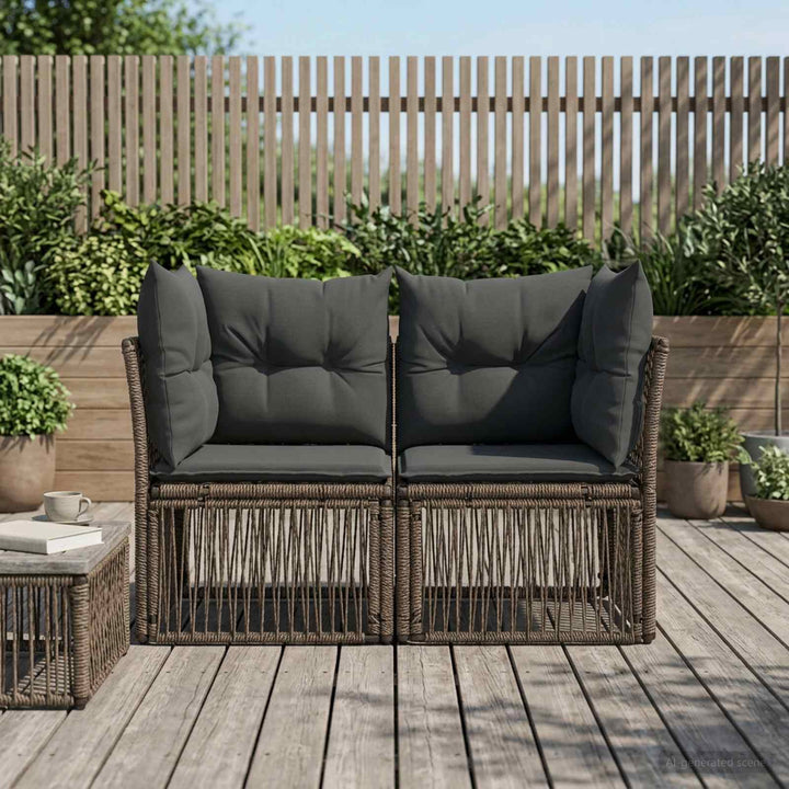 Havemøbelsofa 2-Antal sæder Grå polyrattan