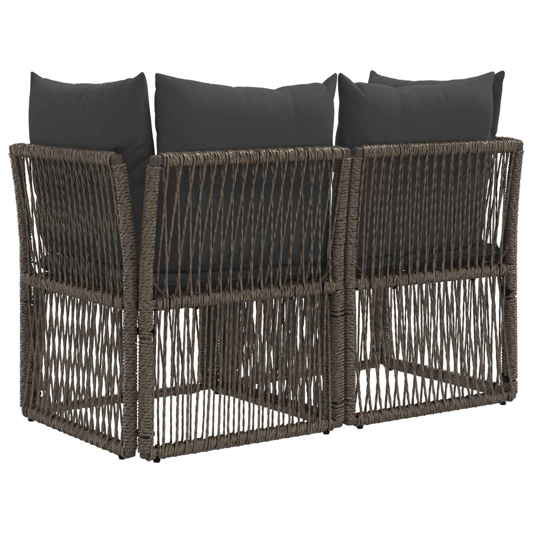 Havemøbelsofa 2-Antal sæder Grå polyrattan