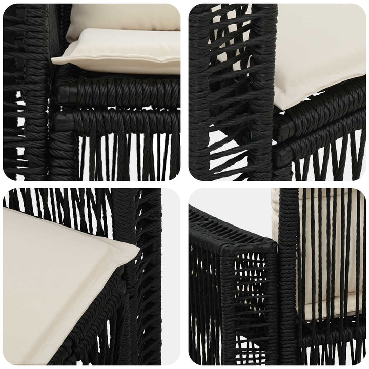 Havemøbelsofa 2-Antal sæder Sort polyrattan