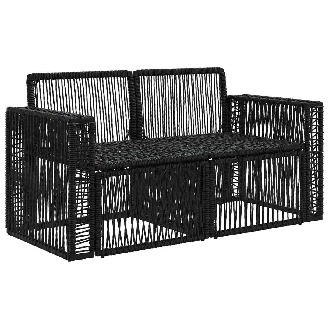 Havemøbelsofa 2-Antal sæder Sort polyrattan