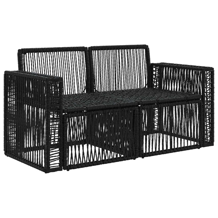Havemøbelsofa 2-Antal sæder Sort polyrattan