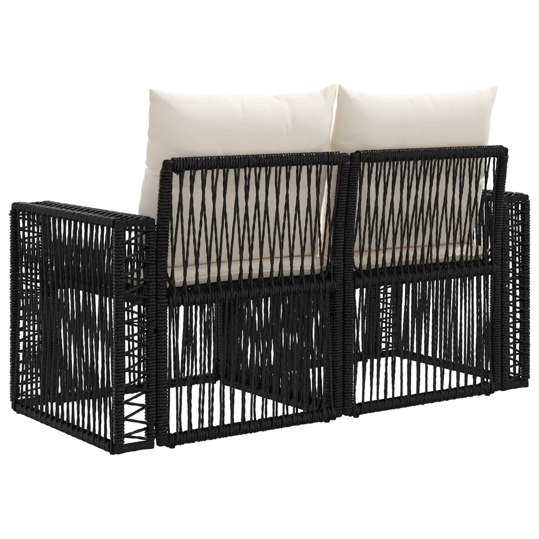 Havemøbelsofa 2-Antal sæder Sort polyrattan