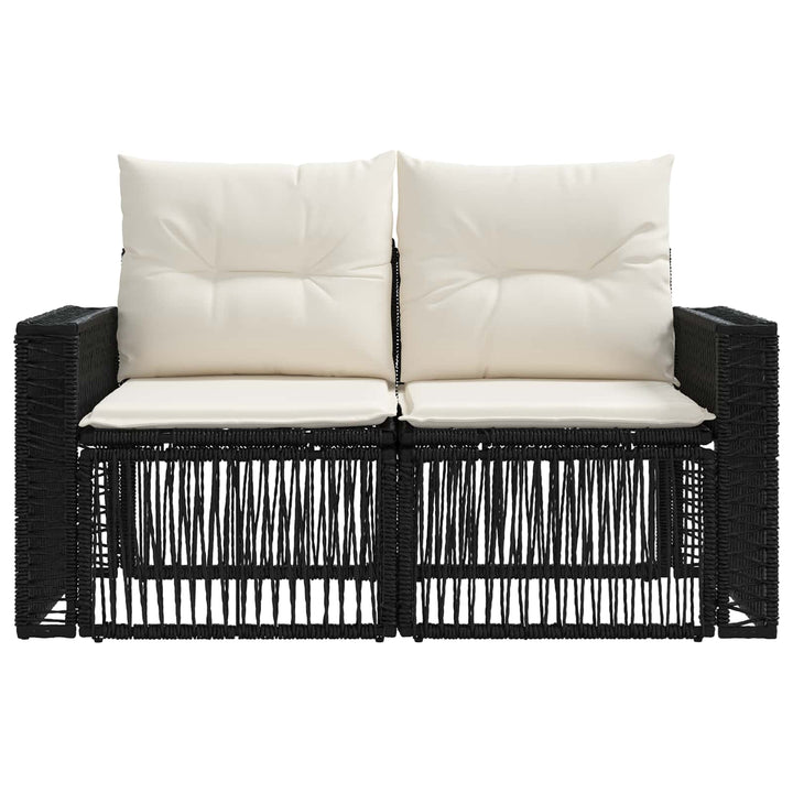 Havemøbelsofa 2-Antal sæder Sort polyrattan