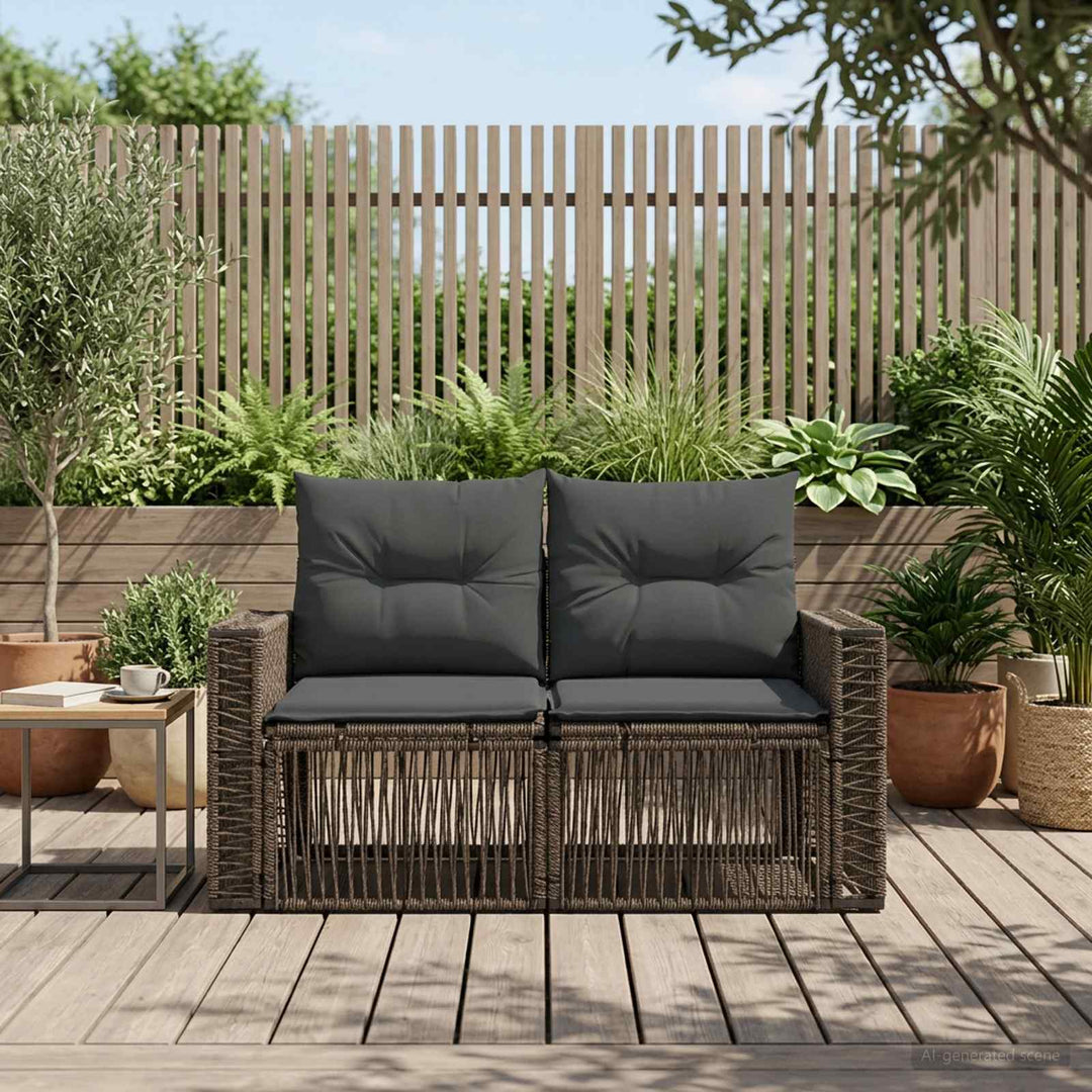 Havemøbelsofa 2-Antal sæder Grå polyrattan