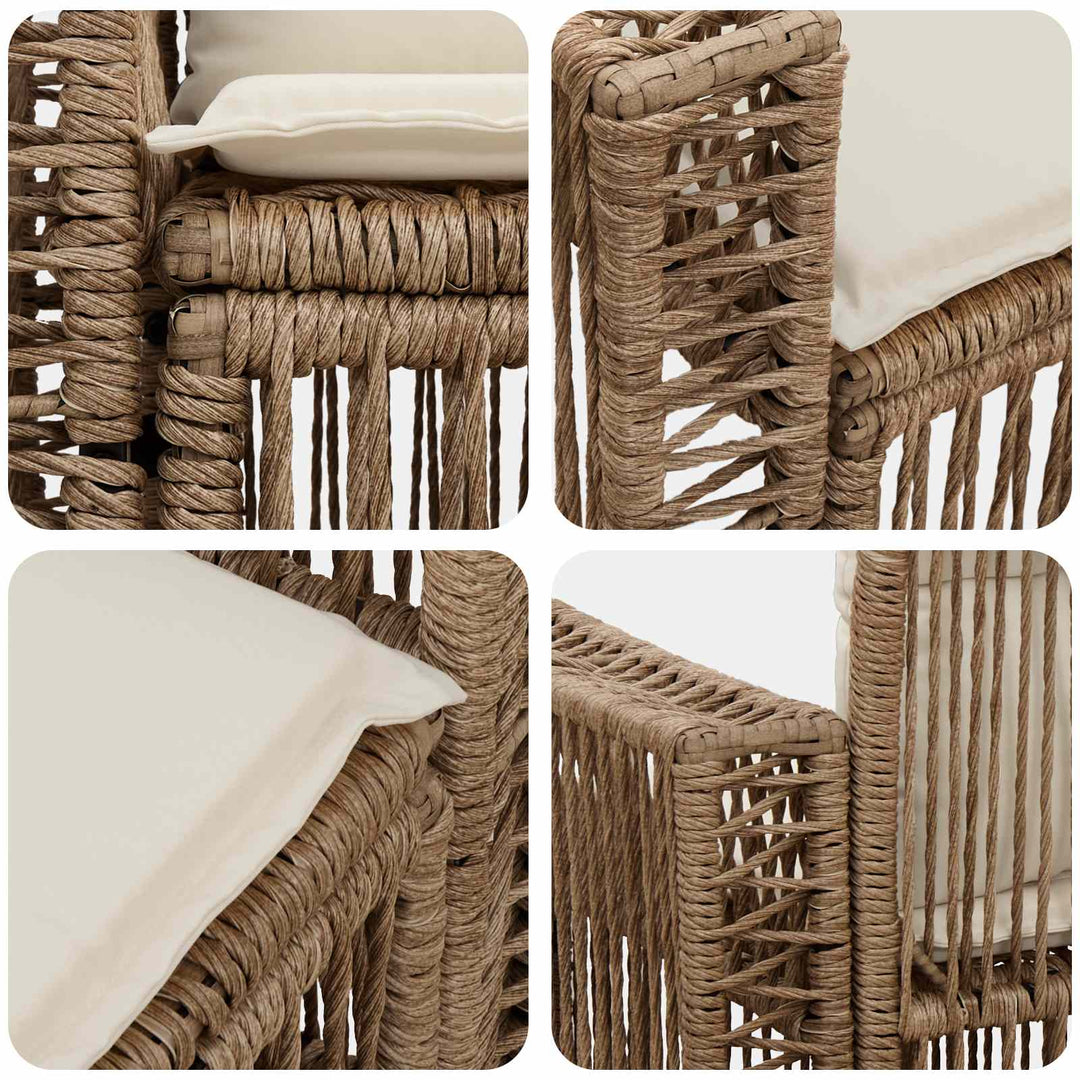 Havemøbelsofa 2-Antal sæder Beige polyrattan