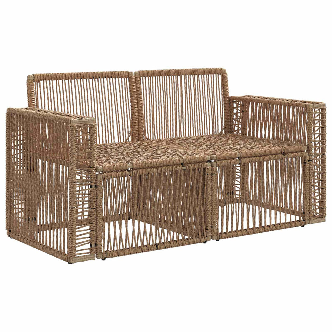 Havemøbelsofa 2-Antal sæder Beige polyrattan
