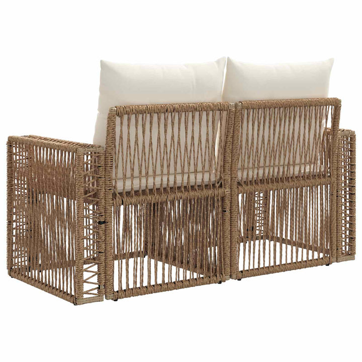 Havemøbelsofa 2-Antal sæder Beige polyrattan