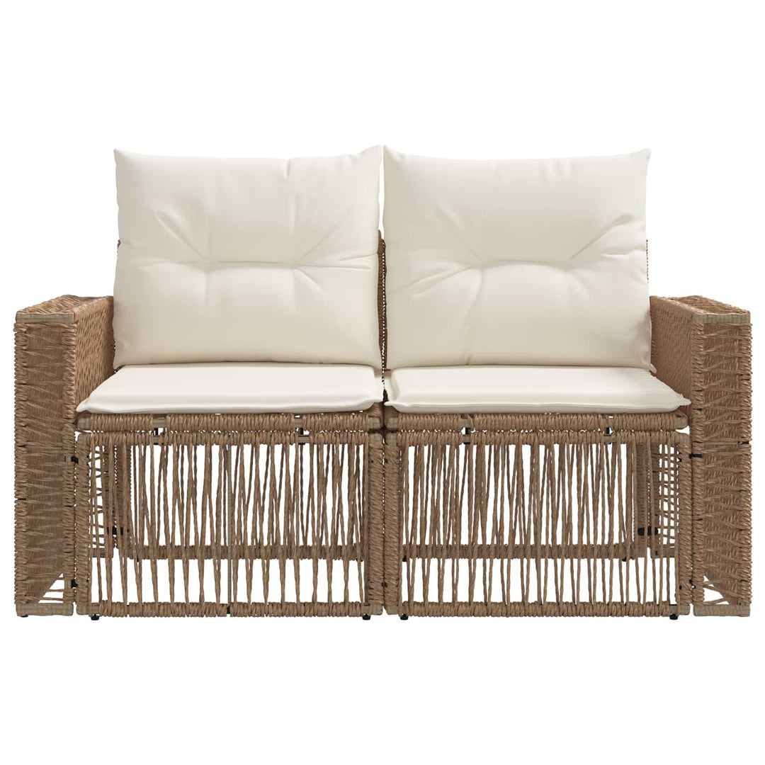 Havemøbelsofa 2-Antal sæder Beige polyrattan
