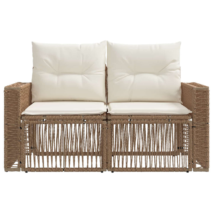 Havemøbelsofa 2-Antal sæder Beige polyrattan