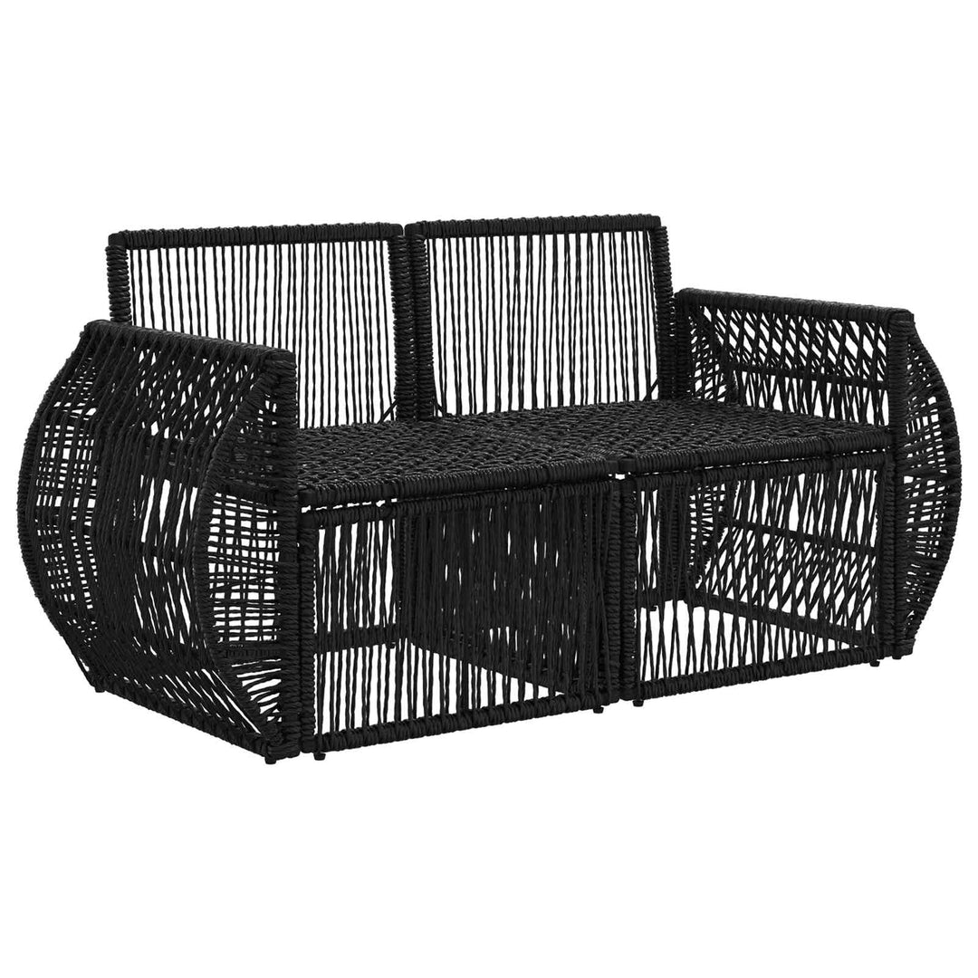 Havemøbelsofa 2-Antal sæder Sort polyrattan