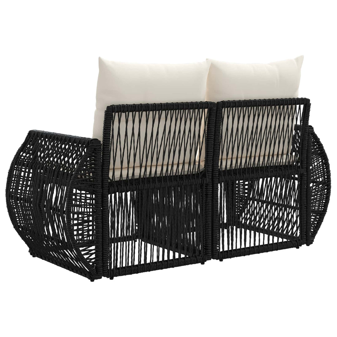 Havemøbelsofa 2-Antal sæder Sort polyrattan