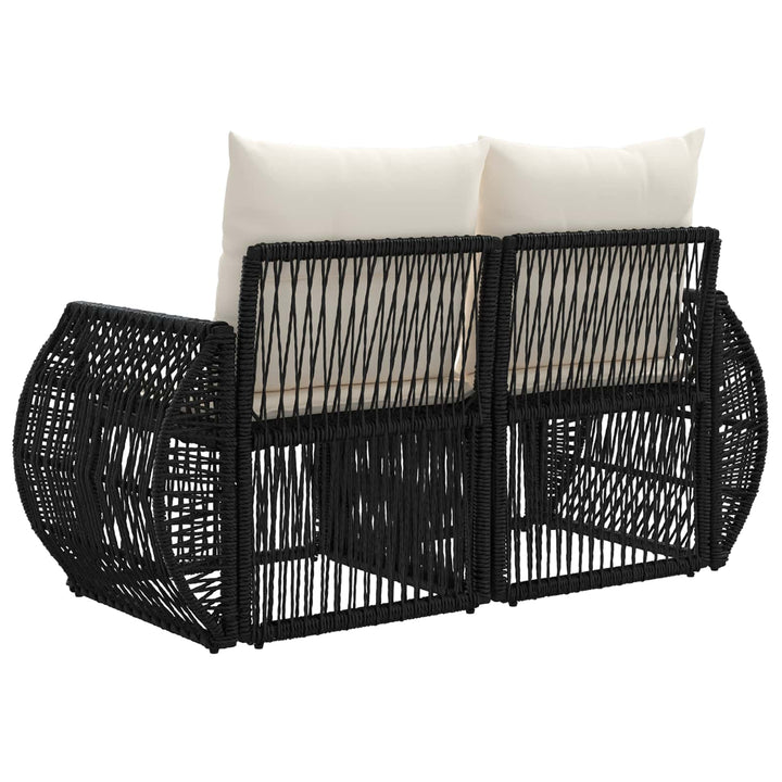 Havemøbelsofa 2-Antal sæder Sort polyrattan