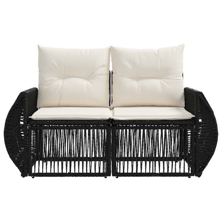 Havemøbelsofa 2-Antal sæder Sort polyrattan