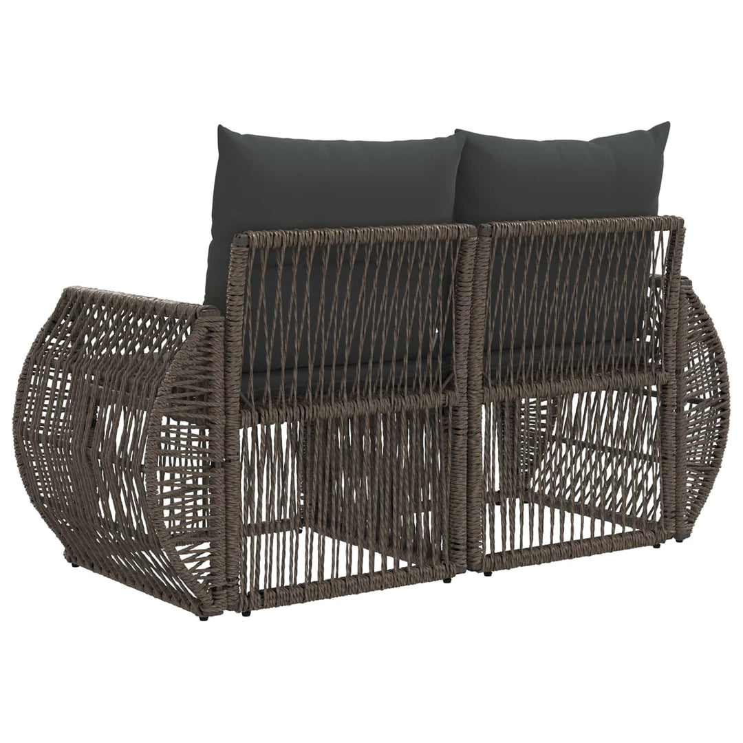 Havemøbelsofa 2-Antal sæder Grå polyrattan