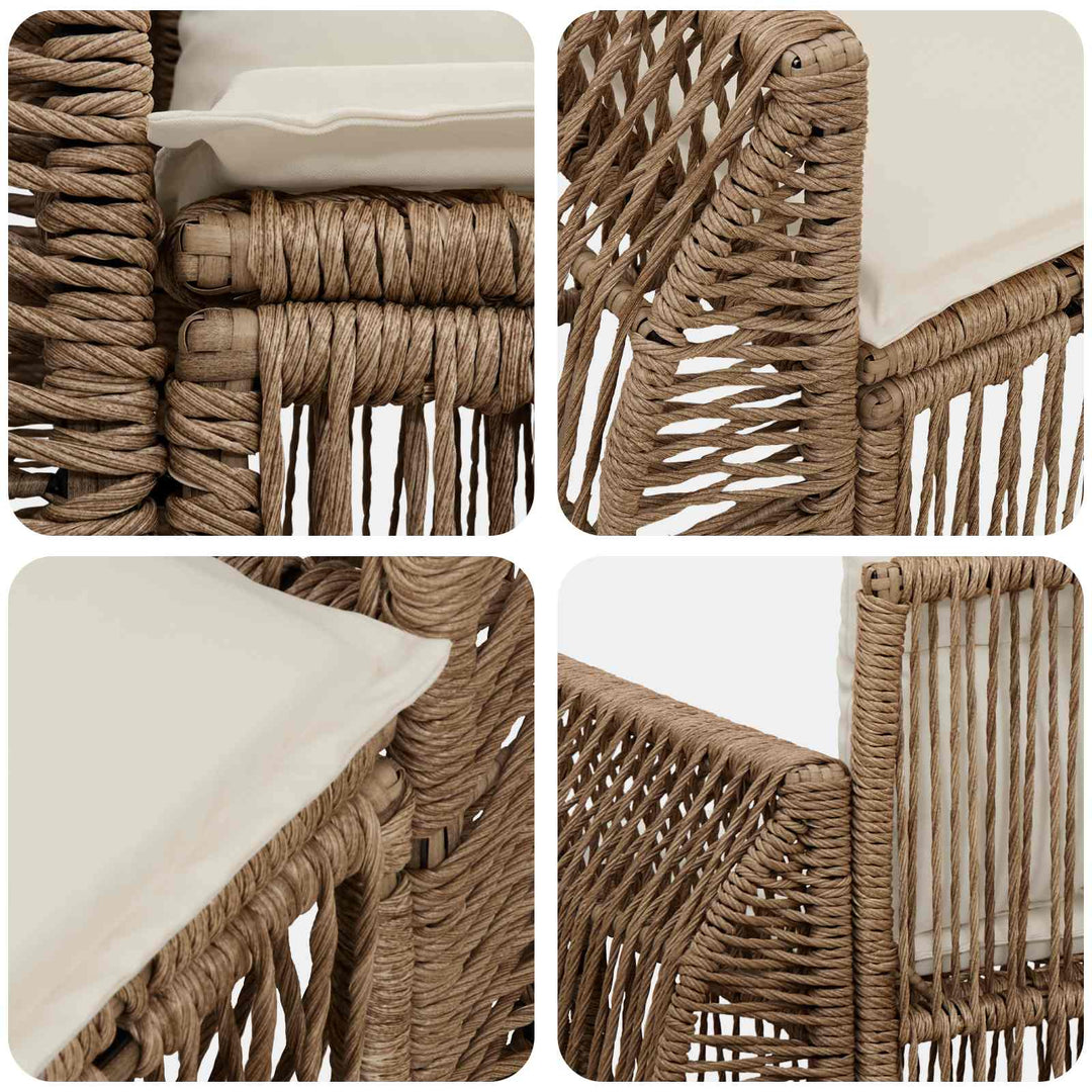 Havemøbelsofa 2-Antal sæder Beige polyrattan