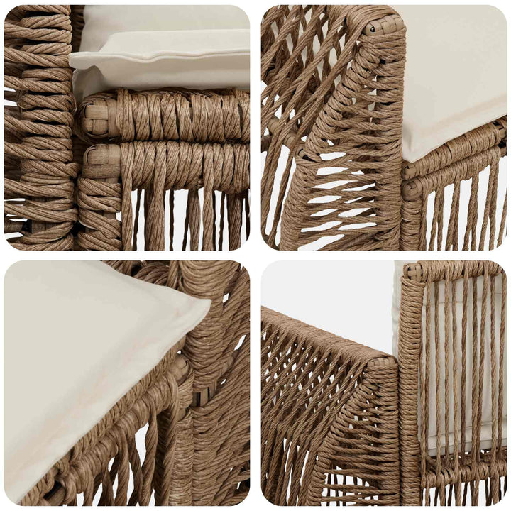 Havemøbelsofa 2-Antal sæder Beige polyrattan
