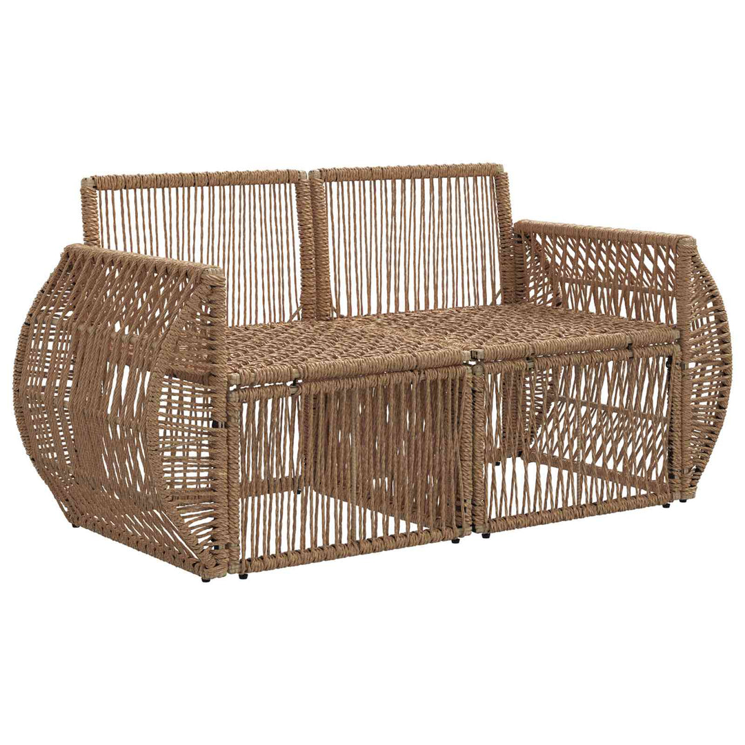 Havemøbelsofa 2-Antal sæder Beige polyrattan