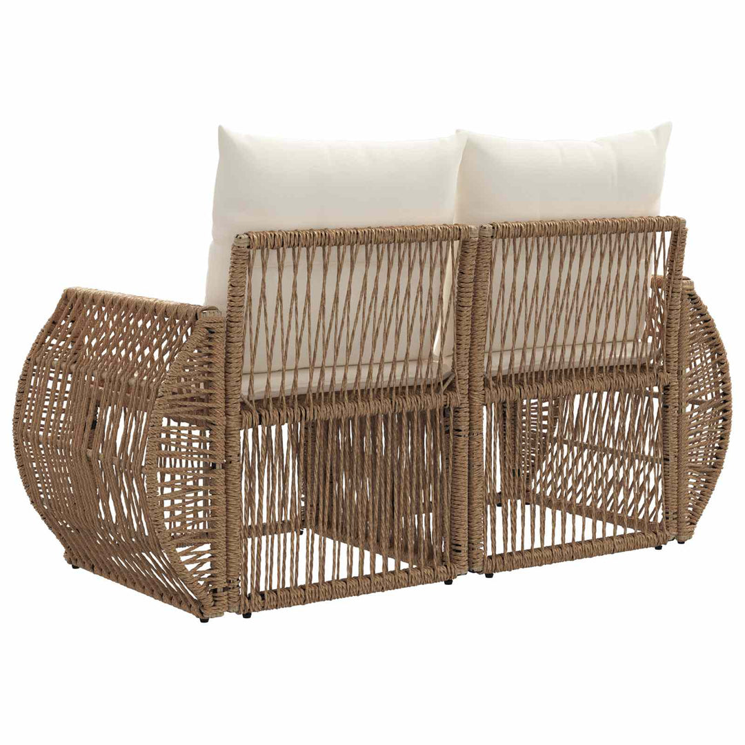 Havemøbelsofa 2-Antal sæder Beige polyrattan