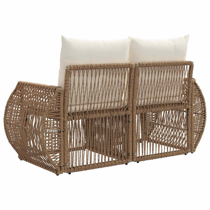 Havemøbelsofa 2-Antal sæder Beige polyrattan