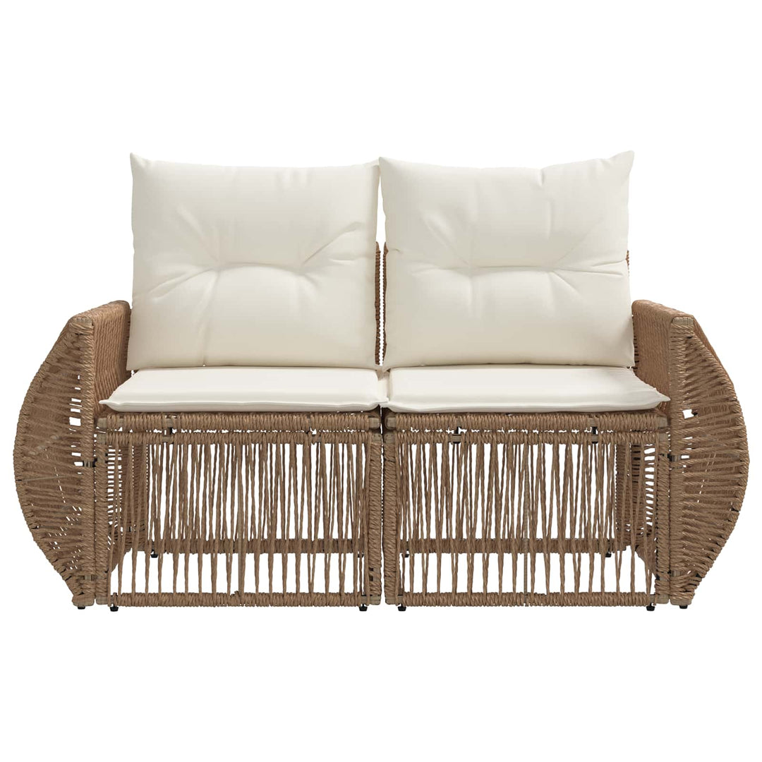 Havemøbelsofa 2-Antal sæder Beige polyrattan