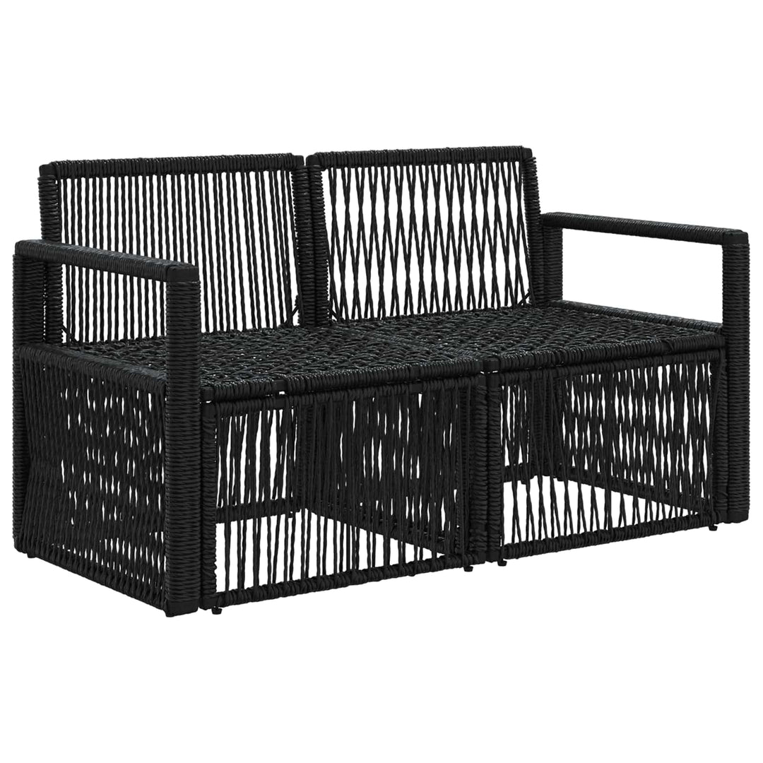 Havemøbelsofa 2-Antal sæder Sort polyrattan