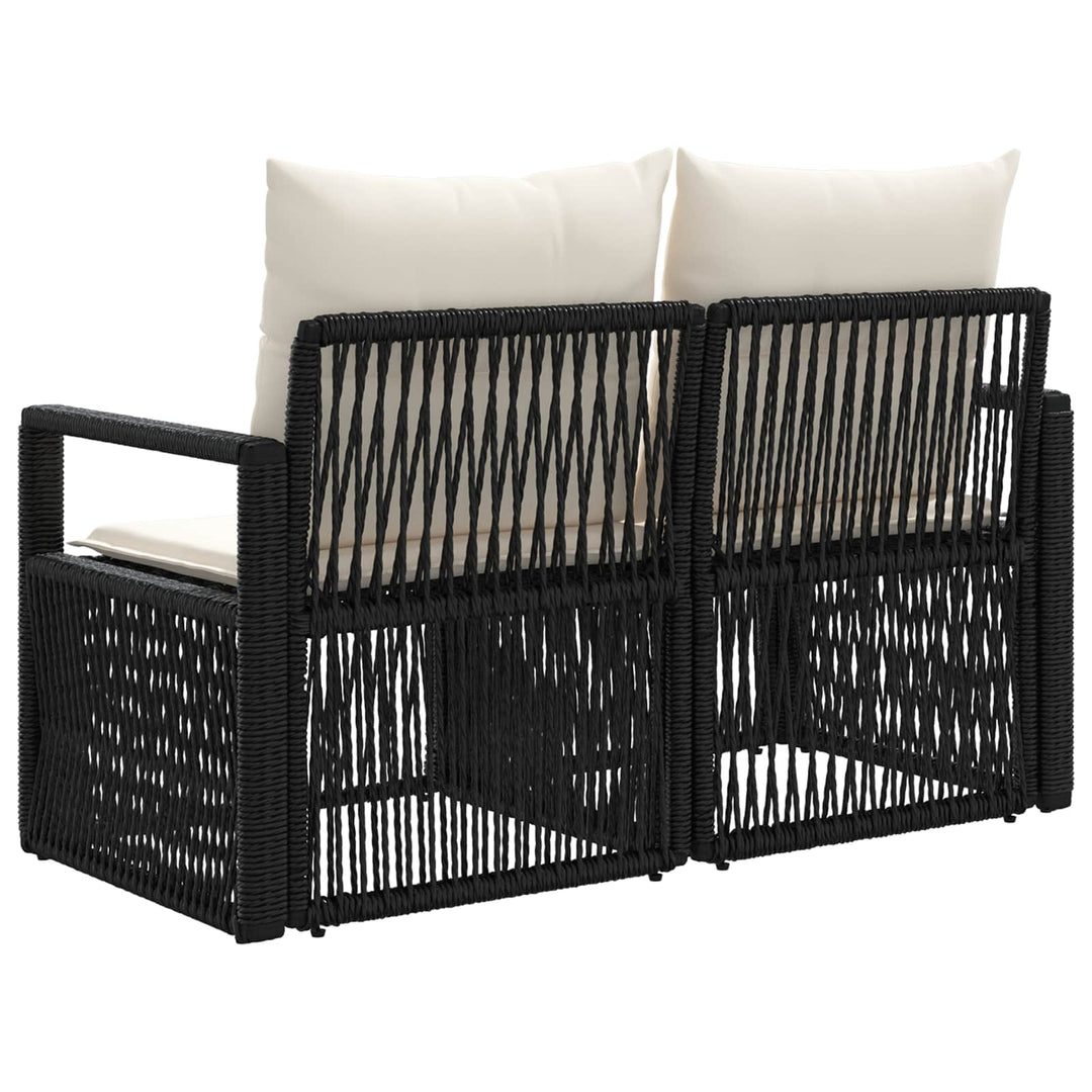 Havemøbelsofa 2-Antal sæder Sort polyrattan