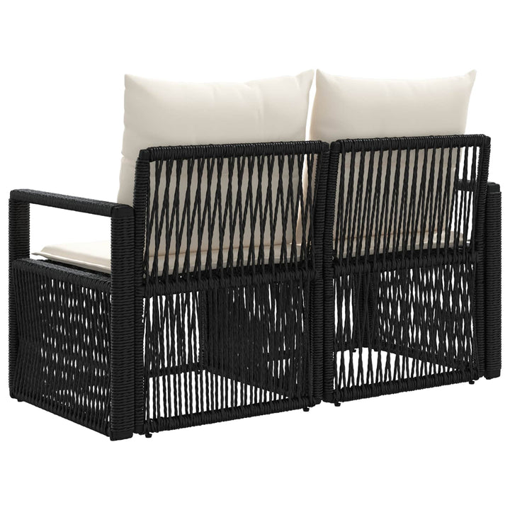 Havemøbelsofa 2-Antal sæder Sort polyrattan