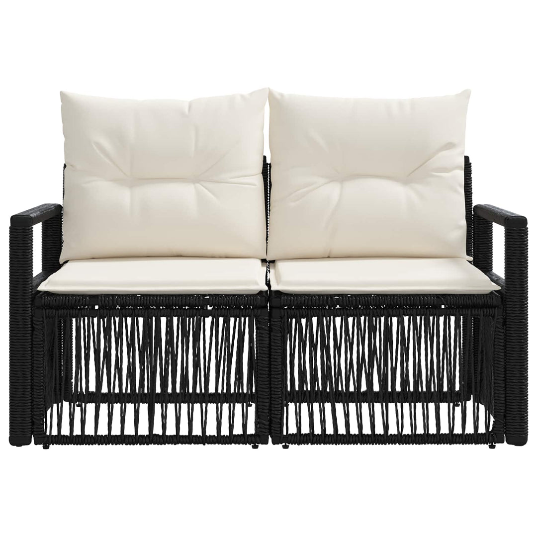 Havemøbelsofa 2-Antal sæder Sort polyrattan